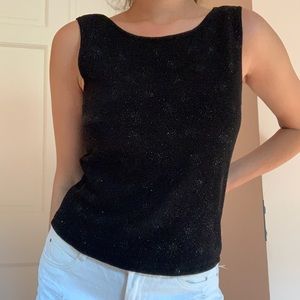 Apostrophe Glittery Black Tank Top Size S